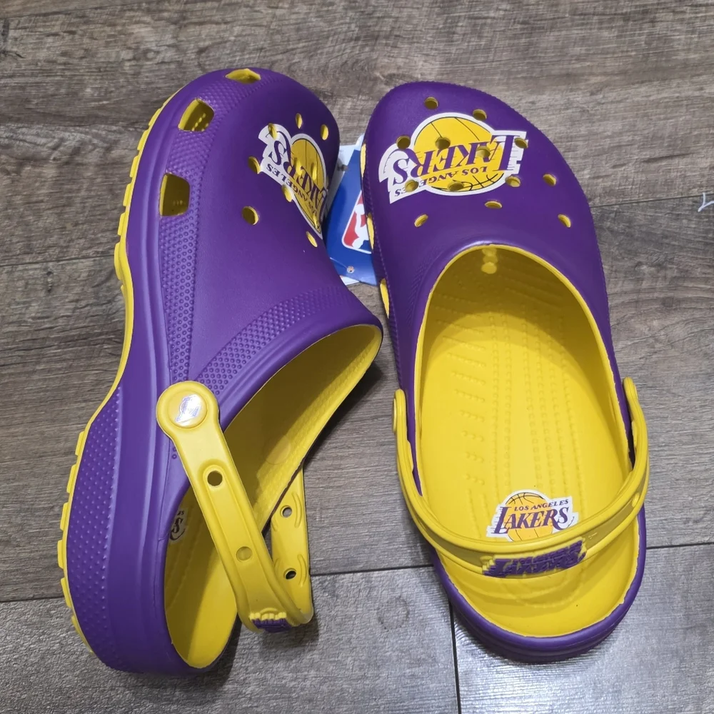 Crocs LA Lakers Sandals Men Size 11 - Picture 12 of 13